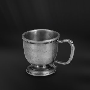 Pewter cup with handle - Cup handmade in Italy - Italian pewter cup (Art.466)