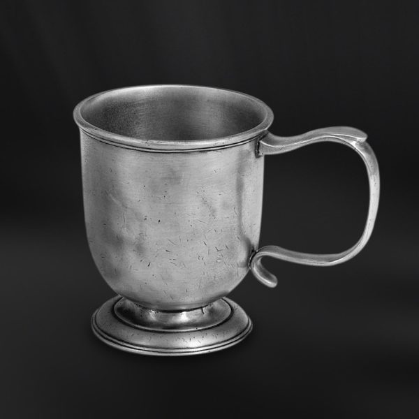 Pewter cup with handle - Cup handmade in Italy - Italian pewter cup (Art.467)