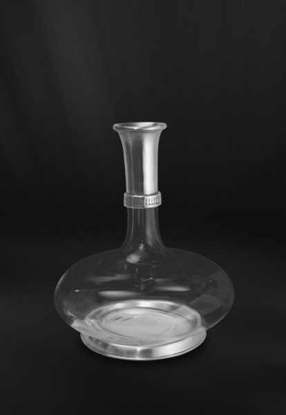 Pewter and glass decanter - Decanter handmade in italy - Italian pewter decanter (Art.627)