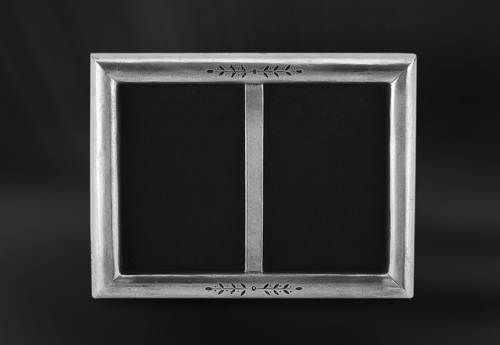 Double Rectangular Pewter Photo Frame Italian Pewter Home Décor