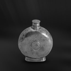 Pewter flask - Flask handmade in Italy - Italian pewter canteen (Art.151)