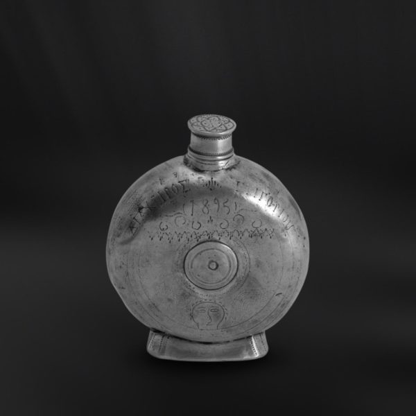 Pewter flask - Flask handmade in Italy - Italian pewter canteen (Art.151)