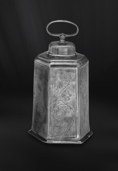Pewter flask - Flask handmade in Italy - Italian pewter canteen (Art.358)