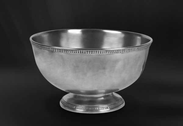 Footed pewter centerpiece - Punchbowl pewter handmade in Italy - Italian pewter centerpiece (Art.799.5)