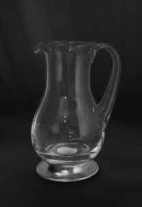 Pewter and crystal jug - Pitcher handmade in italy - Italian pewter pitcher (Art.737)