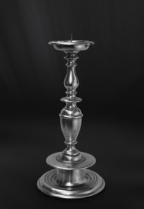 Large pewter candlestick - Large candlestick handmade in Italy - Italian pewter candlestick (Art.754)