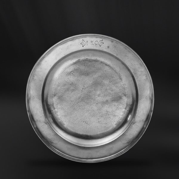 Antique pewter plate - Antique plate handmade in Italy - Italian antique pewter plate (Art.133)