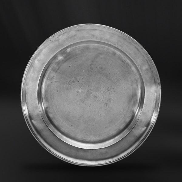 Antique pewter plate - Antique plate handmade in Italy - Italian antique pewter plate (Art.137)