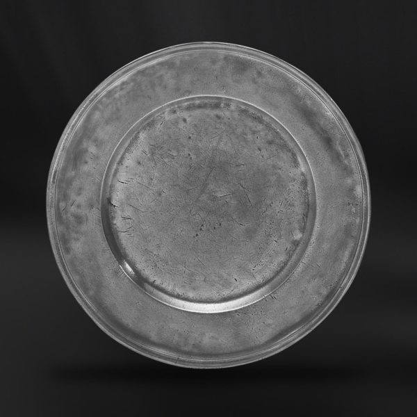 Antique pewter plate - Antique plate handmade in Italy - Italian antique pewter plate (Art.152)