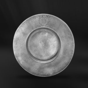 Antique pewter plate - Antique plate handmade in Italy - Italian antique pewter plate (Art.231)