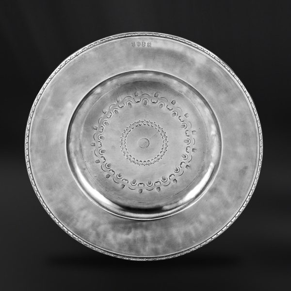 Antique pewter plate - Antique plate handmade in Italy - Italian antique pewter plate (Art.641)