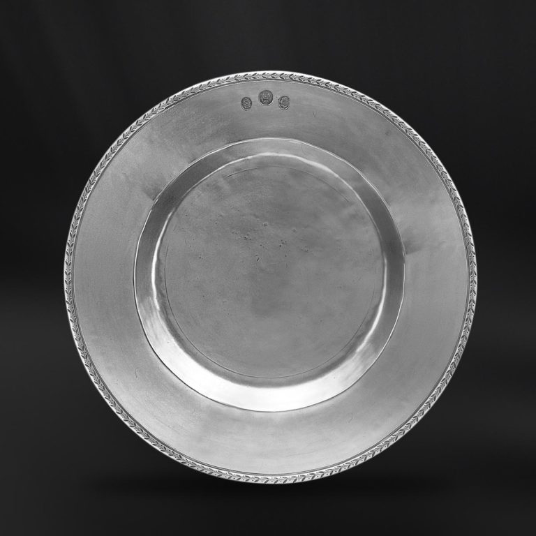 Large Deep Pewter Platter Italian Pewter Tableware
