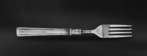 Pewter serving fork - Pewter and stainless steel flatware handmade in italy - Italian pewter cutlery (Art.607)