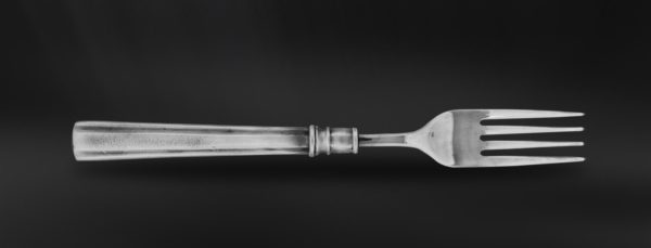 Pewter serving fork - Pewter and stainless steel flatware handmade in italy - Italian pewter cutlery (Art.607)