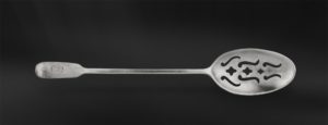 Perforated pewter serving spoon - Serving spoon handmade in italy - Italian pewter serving spoon (Art.165.5)