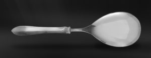 Pewter serving spoon risotto - Pewter and stainless steel flatware handmade in italy - Italian pewter cutlery (Art.718)