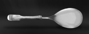 Pewter serving spoon risotto - Pewter and stainless steel flatware handmade in italy - Italian pewter cutlery (Art.828)