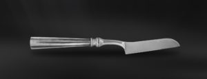Pewter soft cheese knife - Pewter and stainless steel flatware handmade in italy - Italian pewter cutlery (Art.685)