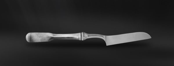 Pewter soft cheese knife - Pewter and stainless steel flatware handmade in italy - Italian pewter cutlery (Art.835)