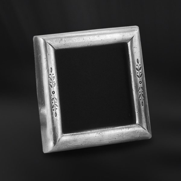 Square pewter photo frame - Square photo frame handmade in Italy - Italian pewter picture frame (Art.668)