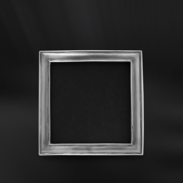 Square pewter photo frame - Square photo frame handmade in Italy - Italian pewter picture frame (Art.863)