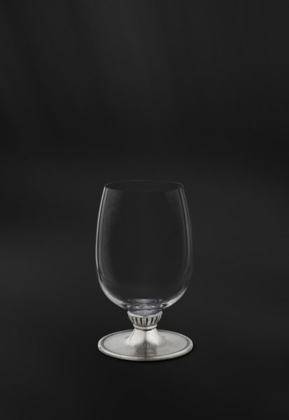 Pewter and crystal wine glass - Wine glass handmade in Italy - Italian pewter wine glass (Art.810)