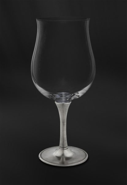 Pewter and crystal wine tasting glass - Wine tasting glass handmade in Italy - Italian pewter wine tasting glass (Art.731)