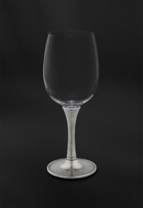 Pewter and crystal wine water glass - Wine water glass handmade in Italy - Italian pewter wine water glass (Art.728)