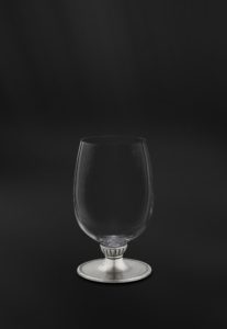 Pewter and crystal wine water glass - Wine water glass handmade in Italy - Italian pewter wine water glass (Art.811)
