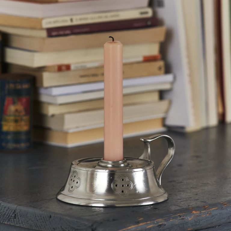 Pewter Candle Holder with Handle Italian Pewter Home Décor