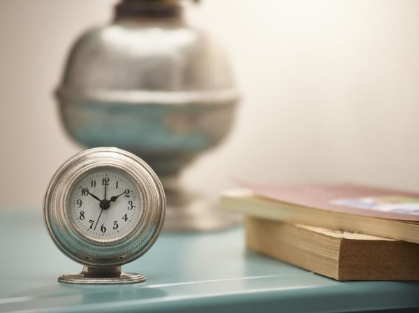 Pewter alarm table clock (560)