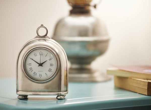 Pewter table clock (561)